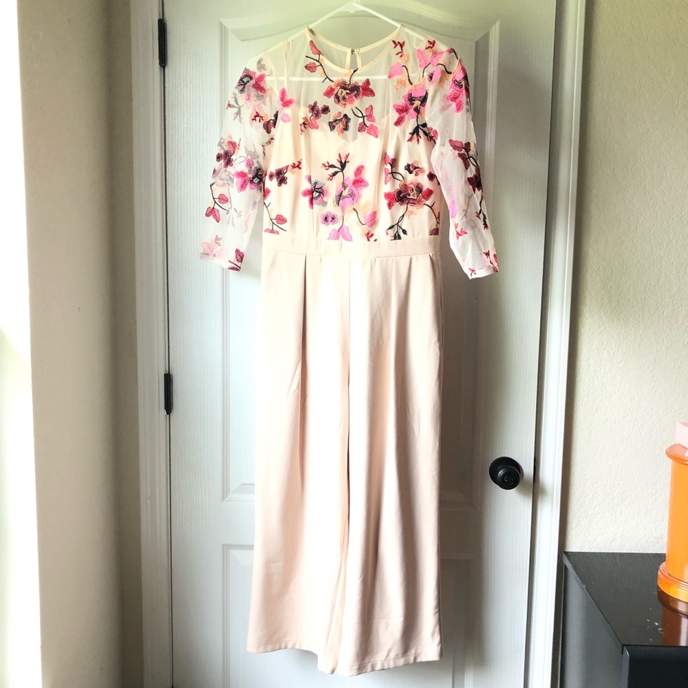 Embroidered Floral Jumpsuit